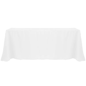 White 90" x 132" Rectangular Poly Premier Tablecloth - Premier Table Linens - PTL 