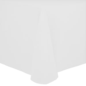 White 90" x 132" Rectangular Spun Poly Tablecloth - Premier Table Linens - PTL 