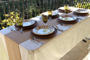 White 90" x 156" Rectangular Melrose Damask Tablecloth - Premier Table Linens - PTL 