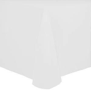 White 90" x 156" Rectangular Spun Poly Tablecloth - Premier Table Linens - PTL 