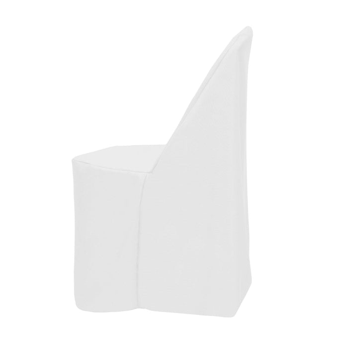 White Poly Premier Folding Chair Cover - Premier Table Linens - PTL 